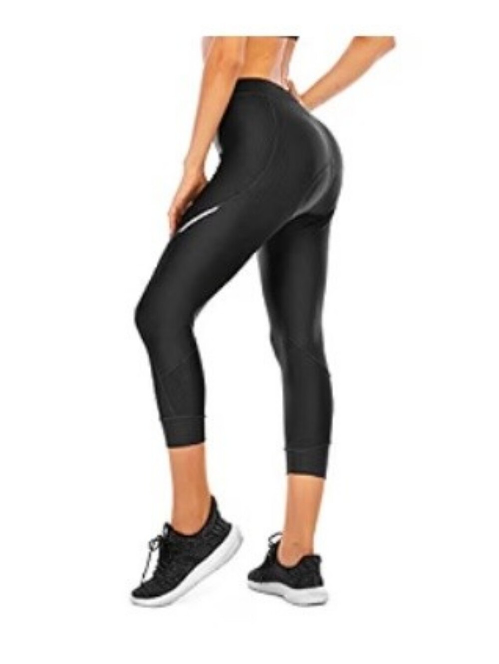 4ucycling Padded Bike Women 3/4 Tights UPF 50+ Womens Biking Pants Large